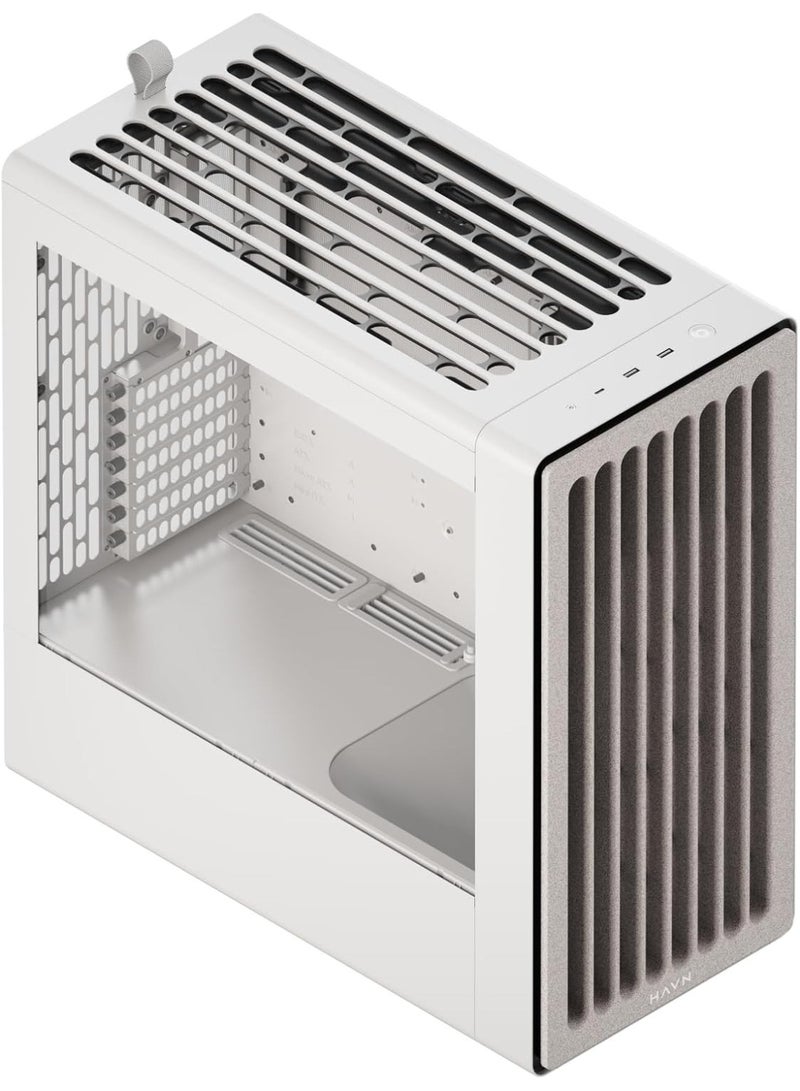 HAVN BF-360 Flow White Mid-Tower PC Case – High-Airflow Gaming Chassis with 2×180mm Fans, Tempered Glass Side Panel, Up to 420mm Radiator, USB-C & USB-A Front I/O, 7-Fan Support, GPU 410mm Clearance, Quiet Triple-Groove FDB Bearings | HVN-CA-BF360-03 - Image 5